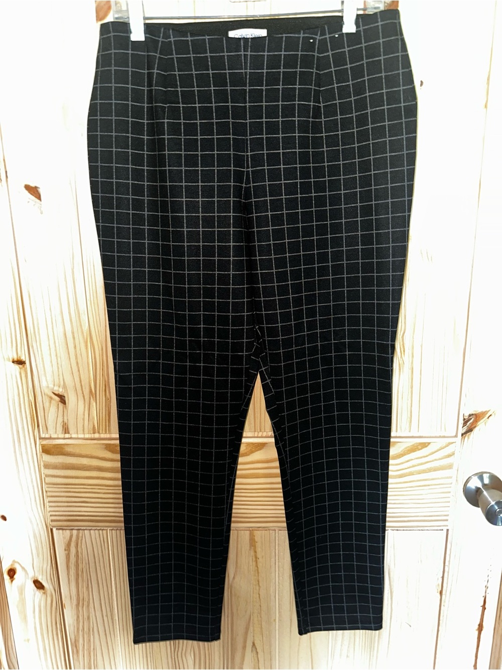 Calvin Klein Black Windowpane Ankle Trousers